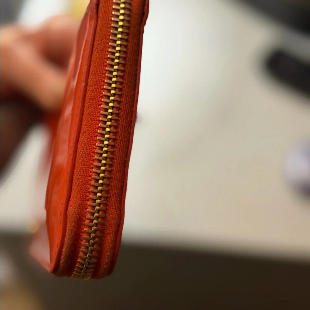 Miu Miu Bright Orange Leather Clutch